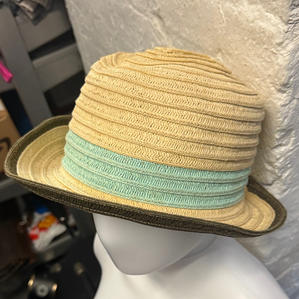 Hat Attack Tan and Mint Green Hat